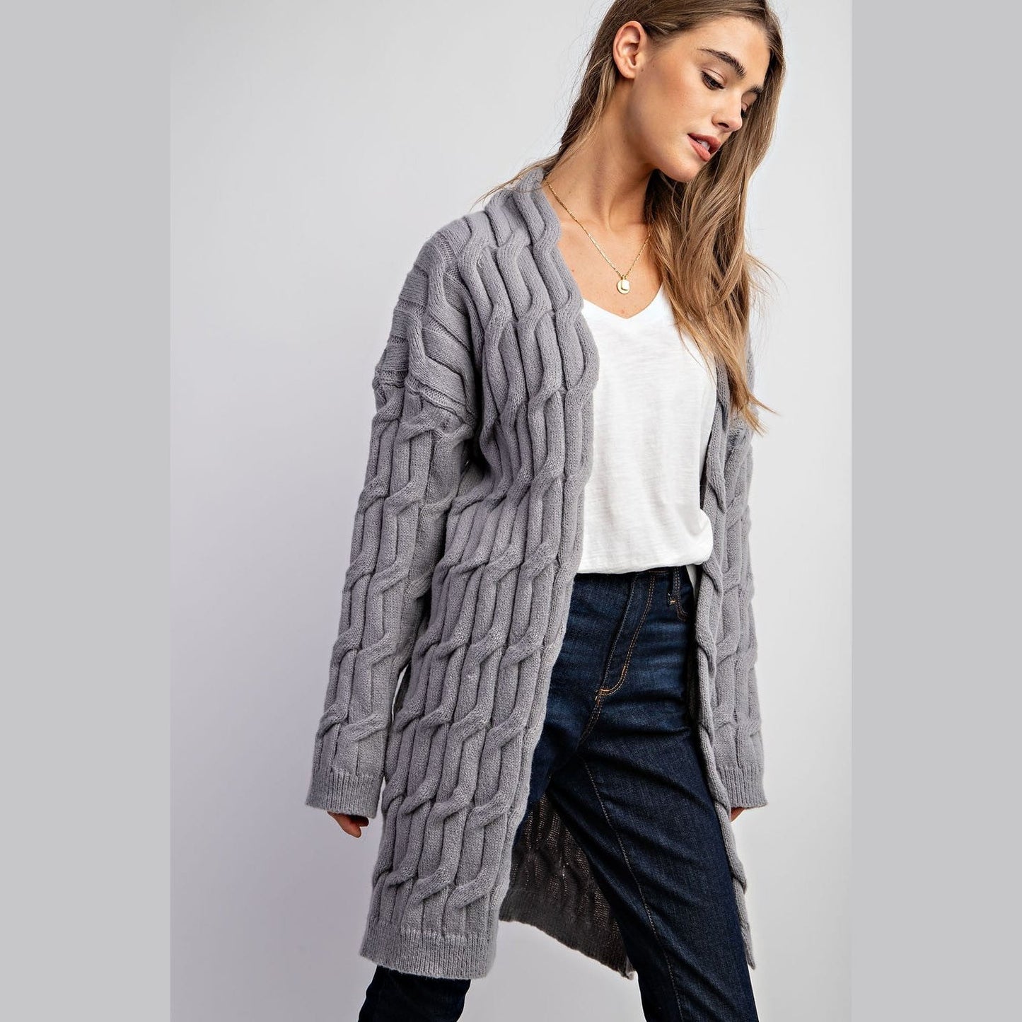 Charlize Chunky Cable Knit Cardigan