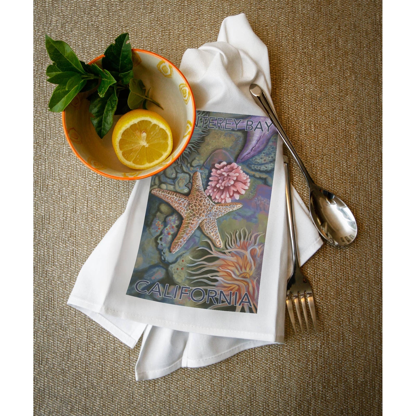 ORGANIC TEA TOWEL Monterey Bay, California, Tidepool 2 - Thumbnail 2