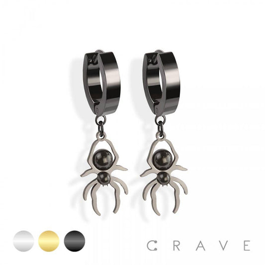 SS EARRINGS WITH SPIDER PENDANT