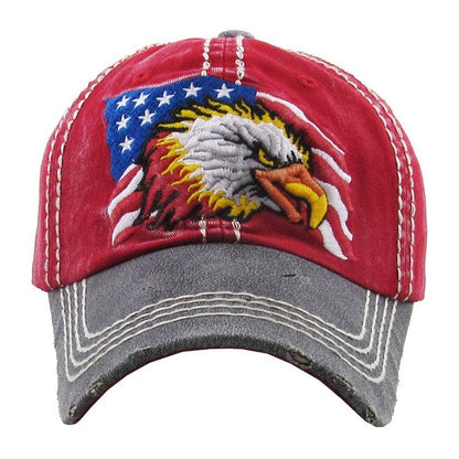American Flag Eagle Flag Vintage Baseball Cap