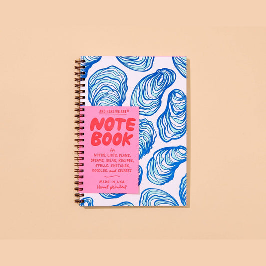 Oysters A5 Letterpress Spiral Notebook - Made in USA - Seafood - Foodie - Ocean - Beach - Coastal - Back to School - The Feral Market