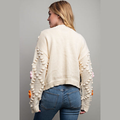 Penelope 3D Flower Sweater Cardigan