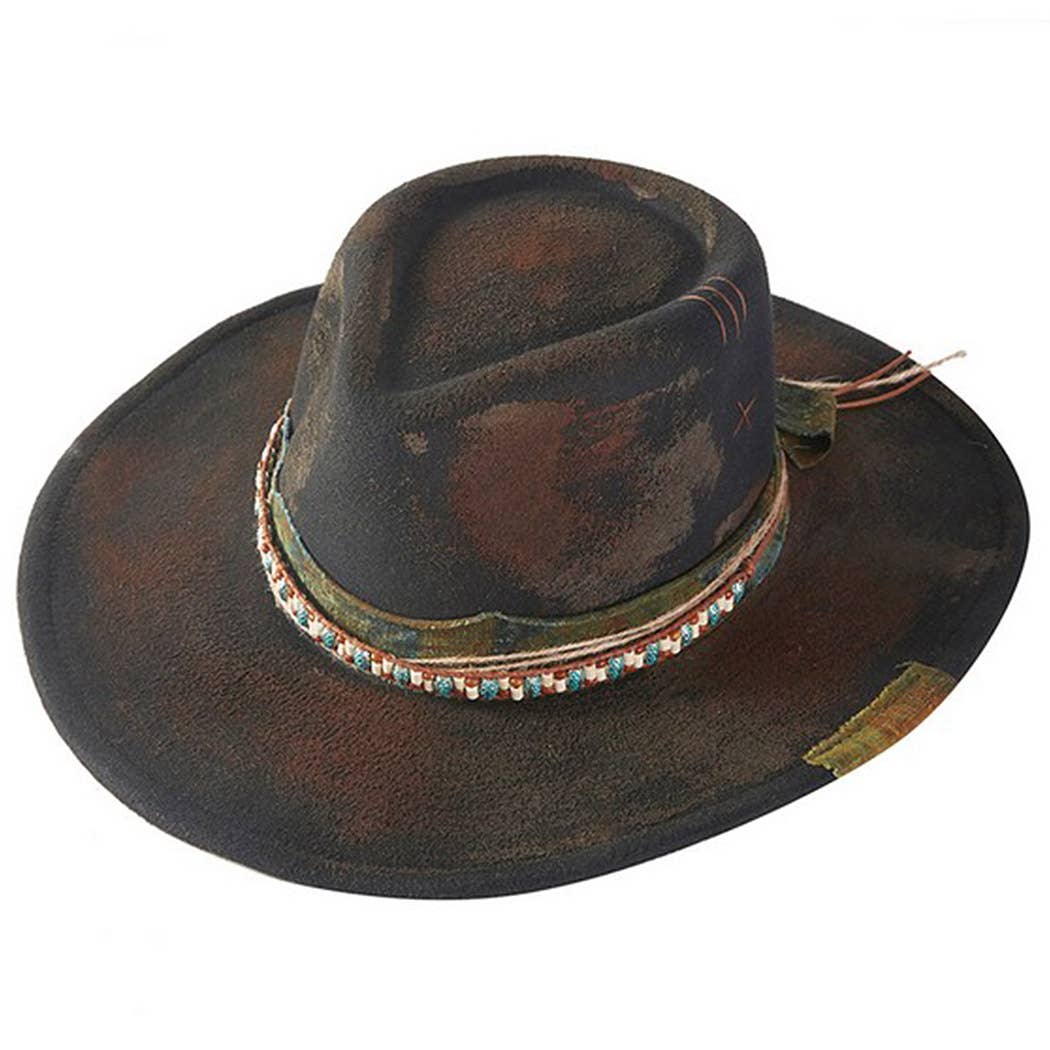 Vintage Versatile Shapeable Cowgirl & Fedora Hat With Distre - The Feral Market