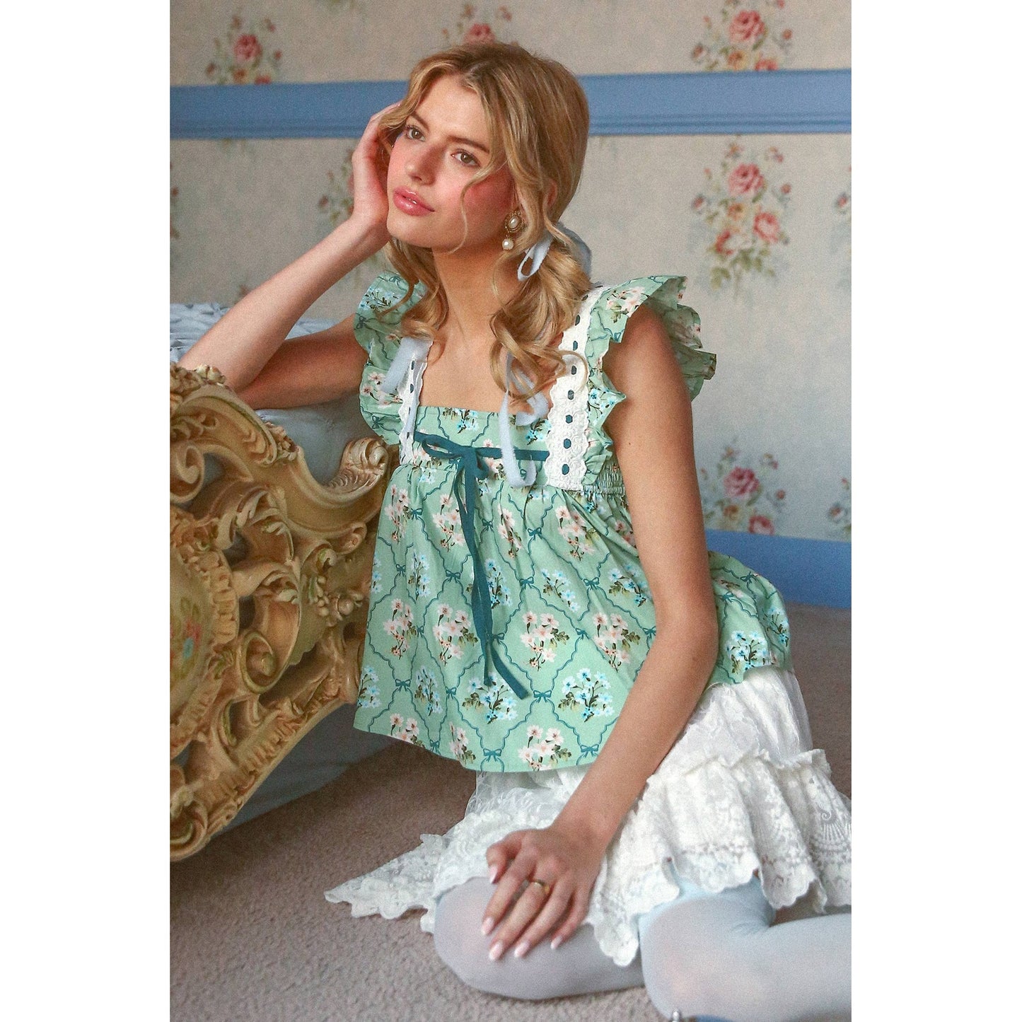 Floral Smocked Babydoll Top