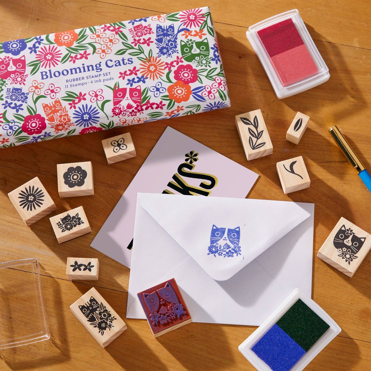 Blooming Cats Rubber Stamp Set - The Feral Market