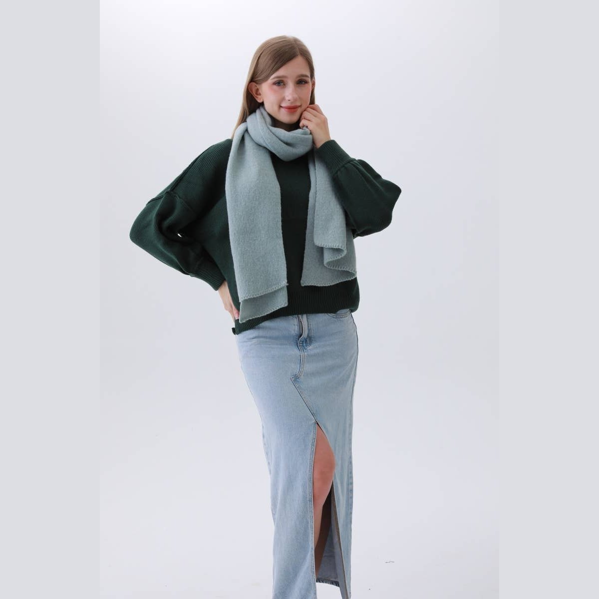 Solid Woven Bias-Cut Scarf - The Feral Market