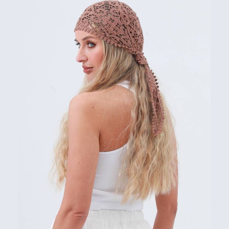 Crochet Bandana Shawl – Soft Cotton Summer Wrap - The Feral Market