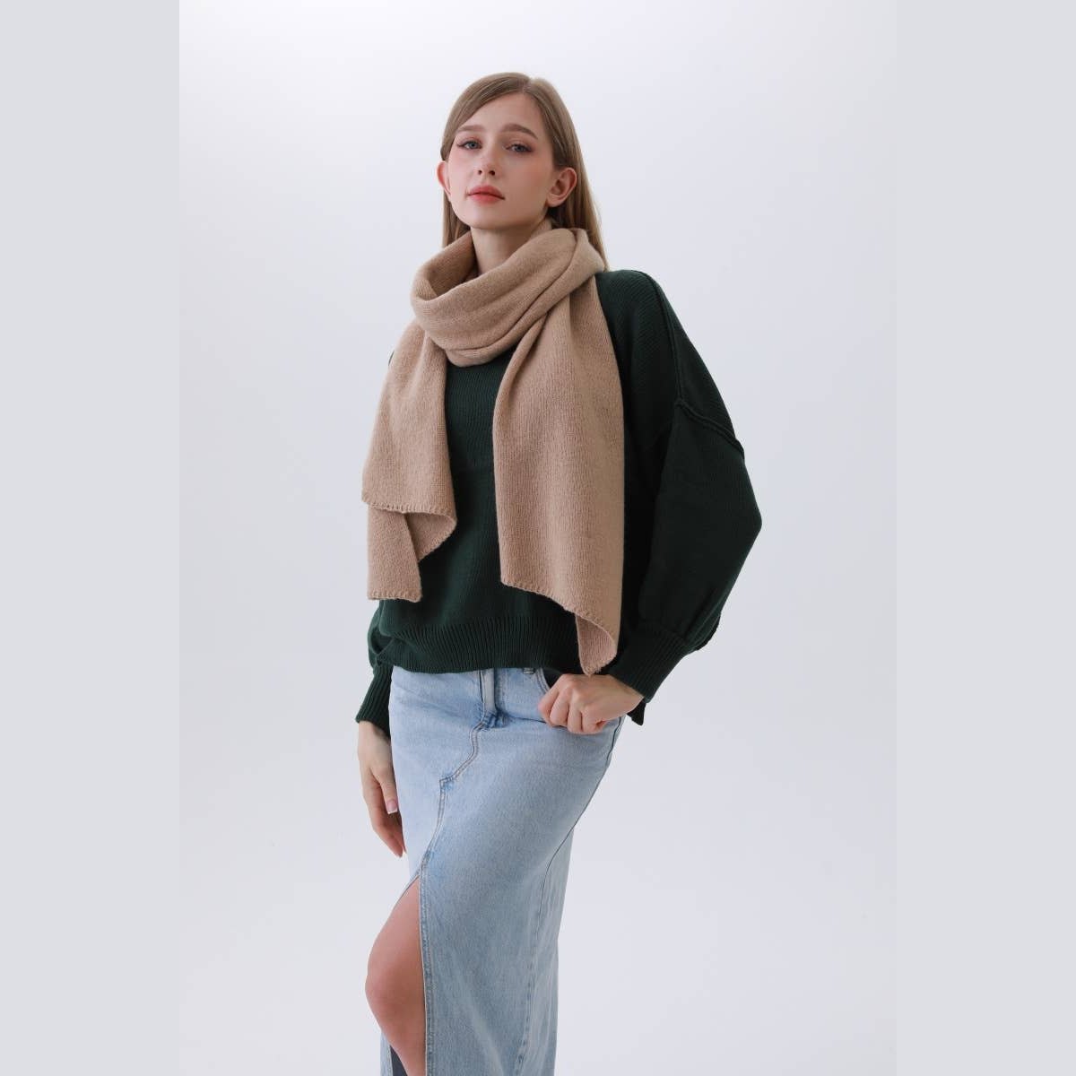 Solid Woven Bias-Cut Scarf - The Feral Market