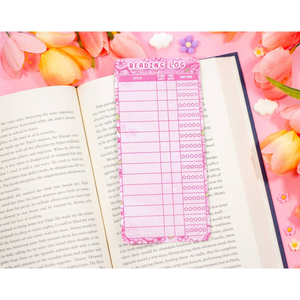 Sakura Reading Log Bookmark