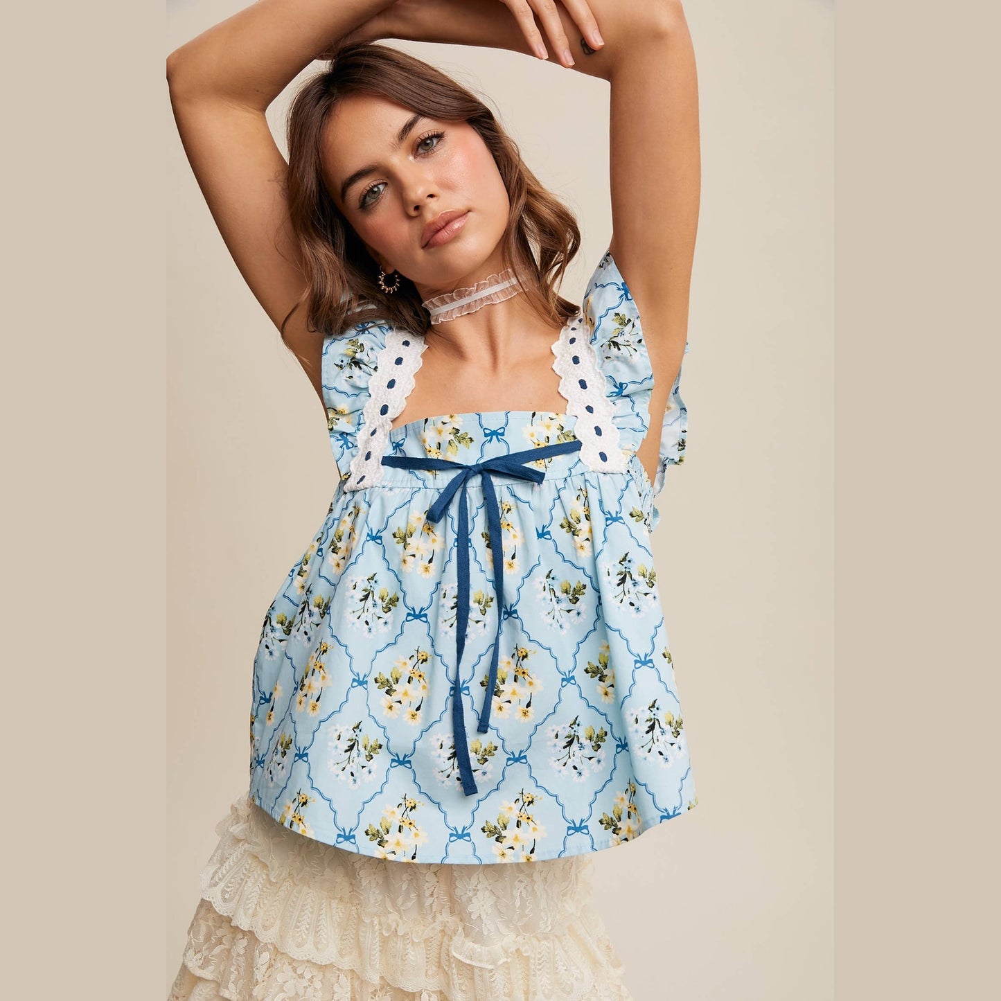 Floral Smocked Babydoll Top