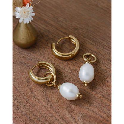 Barely There Pearl Interchangeable Hoop Earring