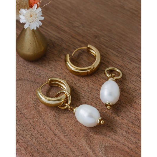 Barely There Pearl Interchangeable Hoop Earring