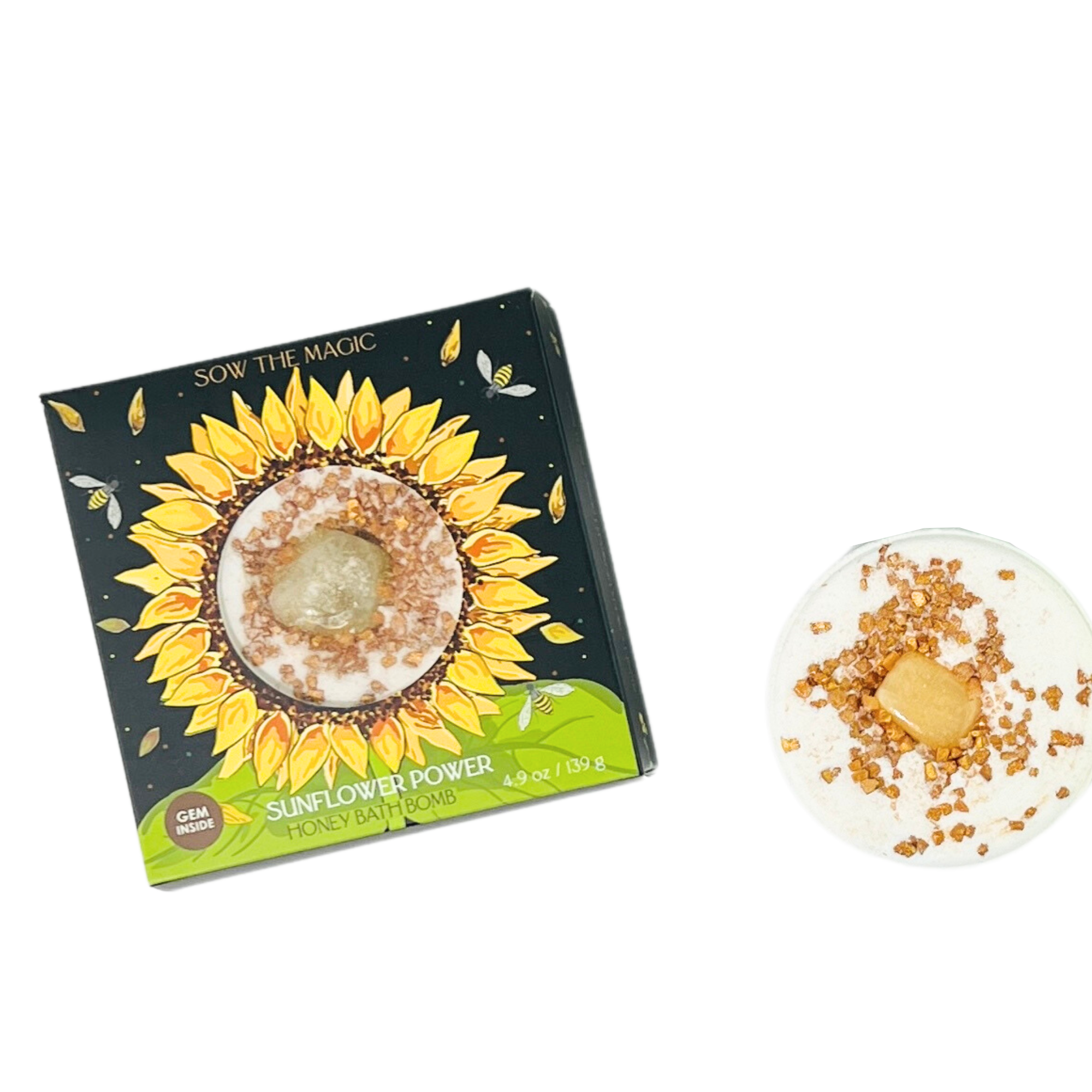 The Feral Market Sunflower Power Honey Bath Bomb - Thumbnail 2
