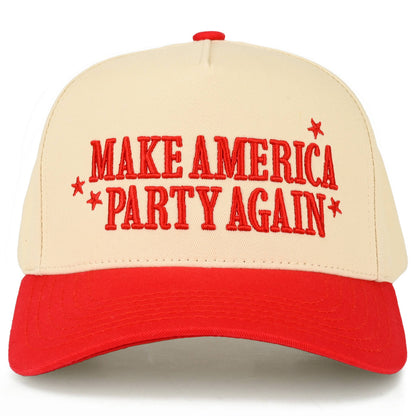C.C MAKE AMERICA PARTY AGAIN Letter on Two Tone Trucker Hat