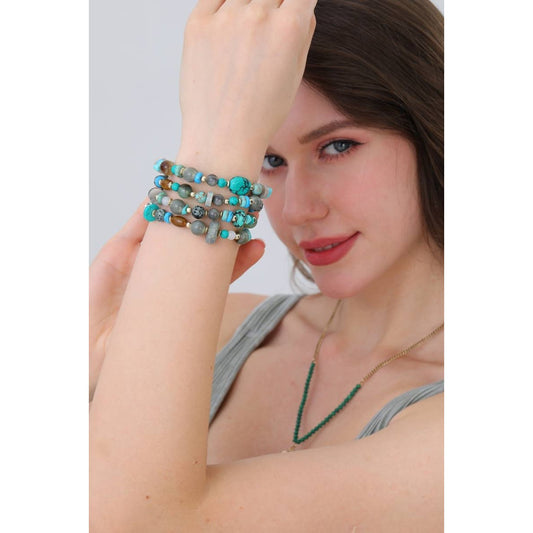 Turquoise Drift Beaded Bracelet Stack 🌵