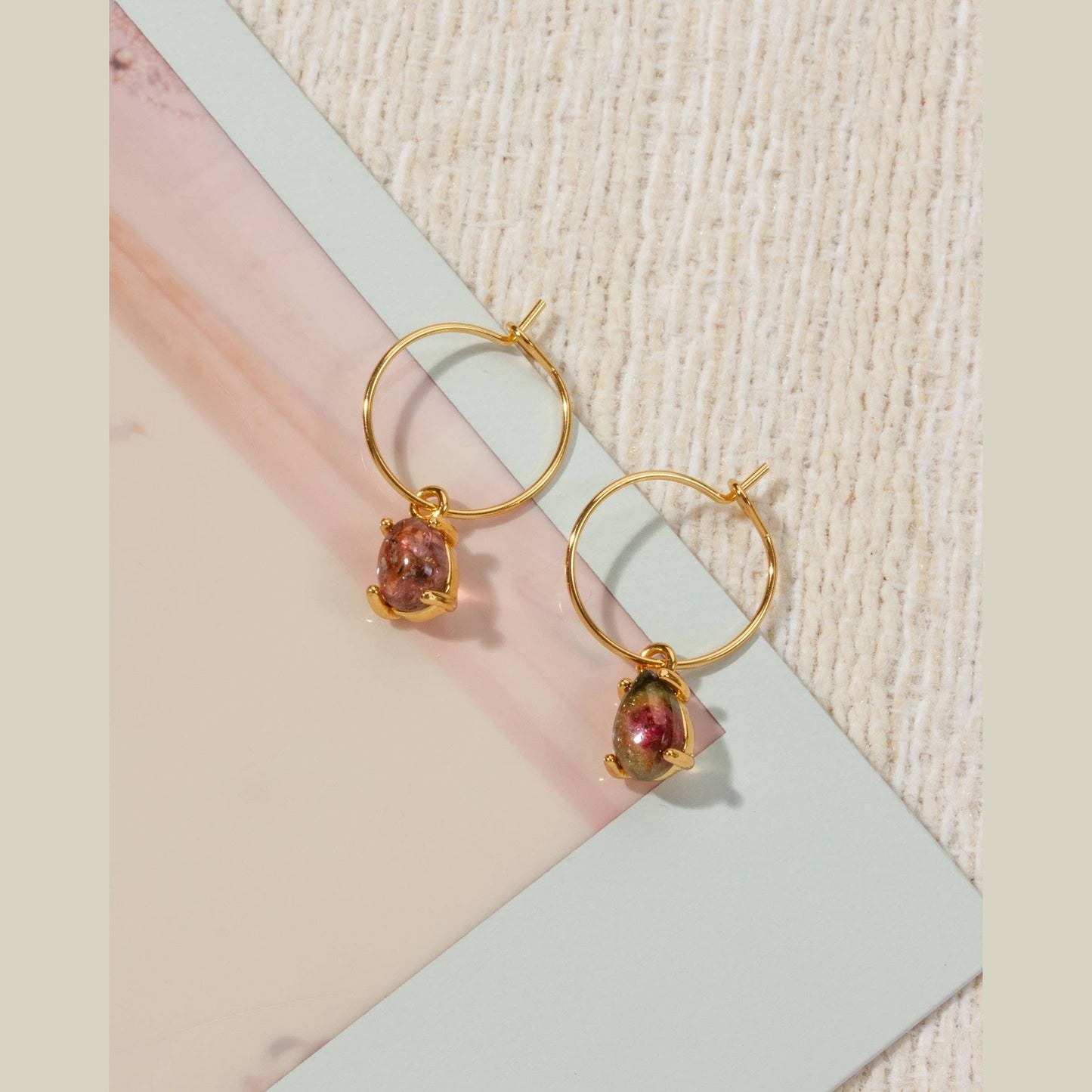 Airy Hoop Earrings - Tourmaline