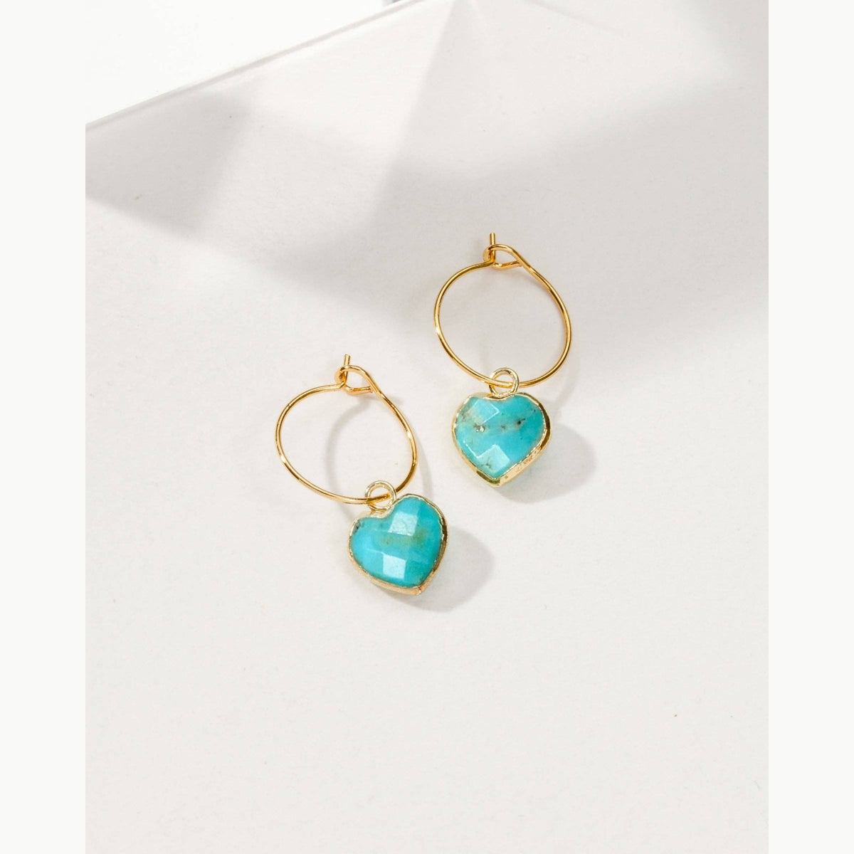 Conversation Heart Mini Hoop Earrings - Turquoise