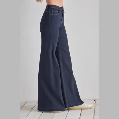 Vespera Front Seam Wide Leg Denim Jeans