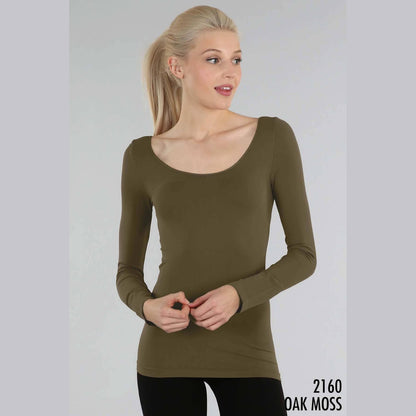 Long Sleeve Scoop Neck Top