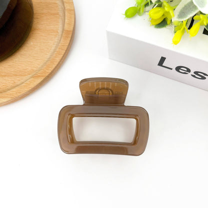 Square Thickened Hair Clip, Brown Series Claw Clip
