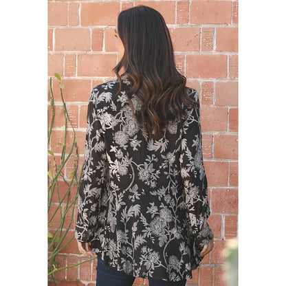 BW Floral Button Up Shirt