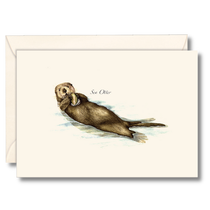 Sea Otter Notecard Set on Recycled Paper