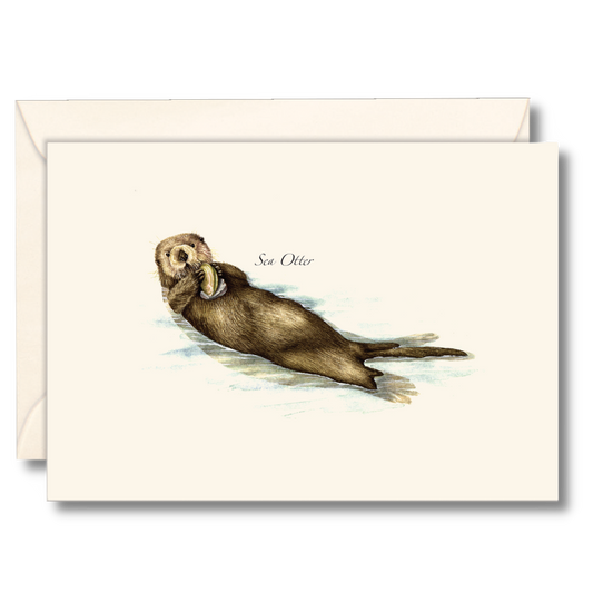 Sea Otter Notecard Set on Recycled Paper