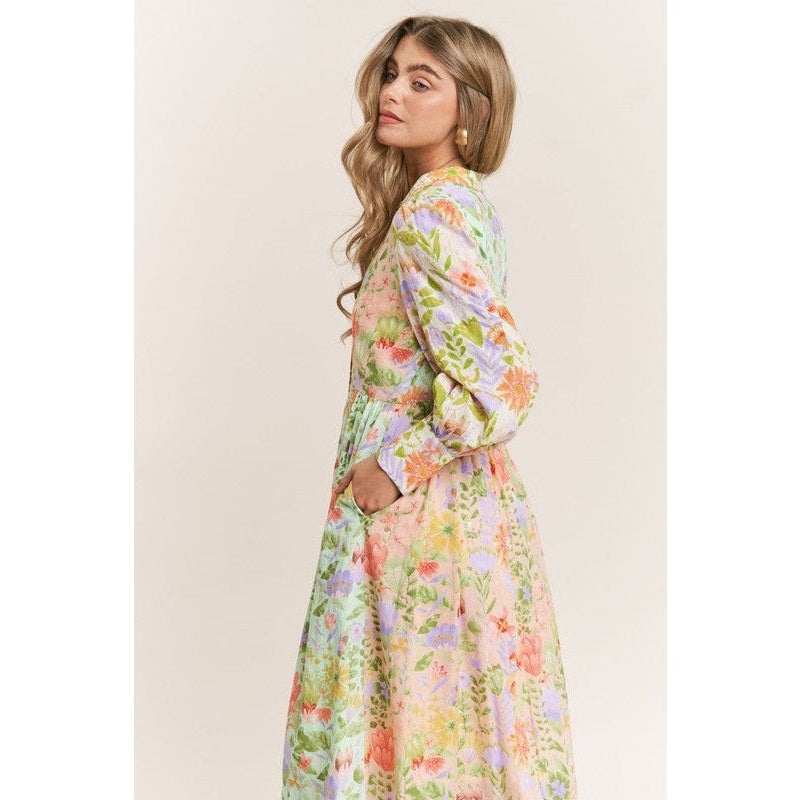 Holly Floral Print Midi Dress