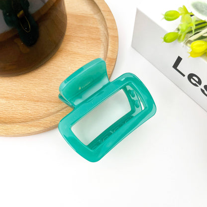 Square Thickened Hair Clip,Green Series Claw Clip