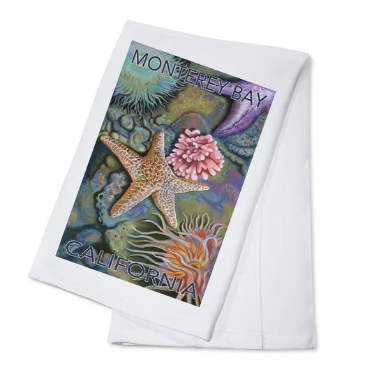 ORGANIC TEA TOWEL Monterey Bay, California, Tidepool 2