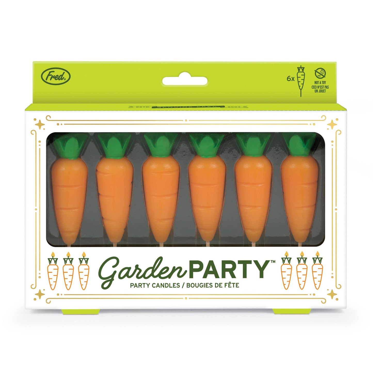 GARDEN PARTY Carrot Candles - Set of 6