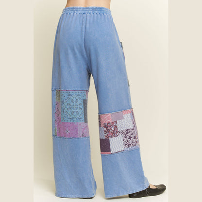 Mineral Washed Boho Block Patch Pants