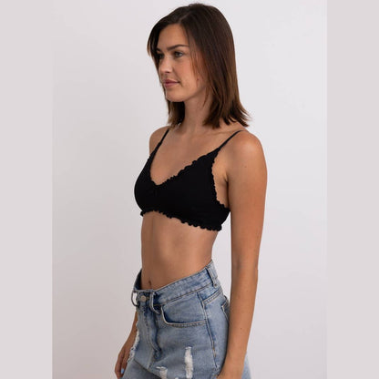 Seamless Lettuce Edge Bow Tie Triangle Bralette
