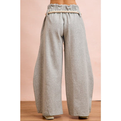French Terry Gathered Waist Barrel Leg Sweatpants
