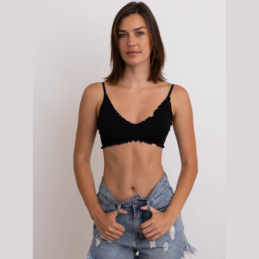 Seamless Lettuce Edge Bow Tie Triangle Bralette
