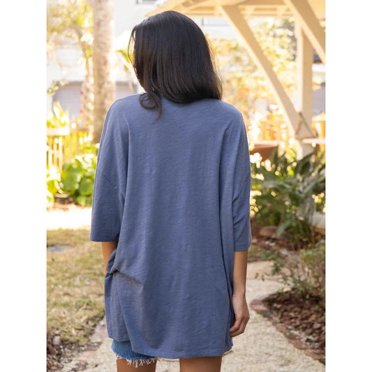 One Size Cotton Easy Tee - Twilight Folk Garden