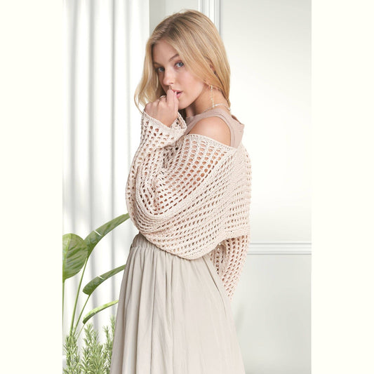 Front Lace Up Crochet Bolero