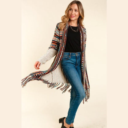 Rainbow Tassel Sweater Cardigan