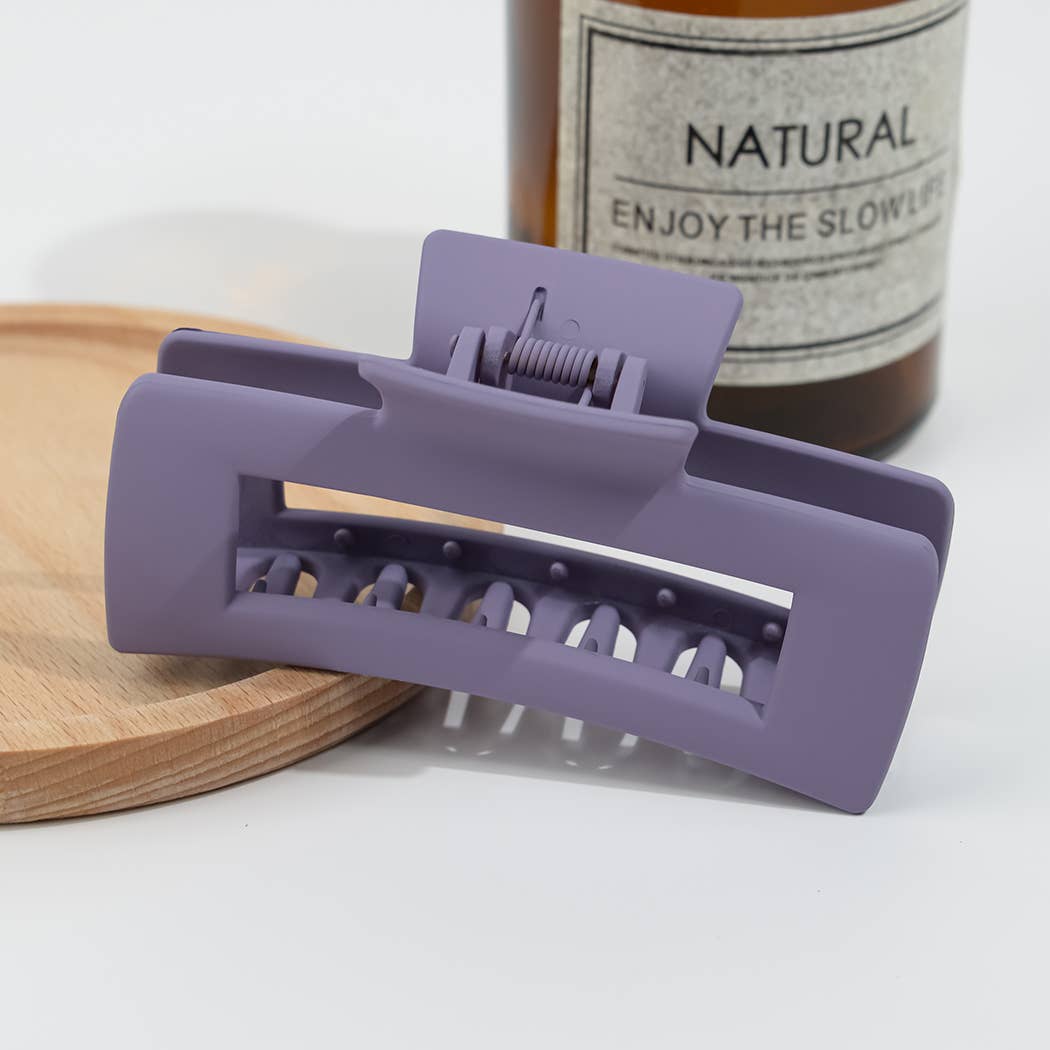 4.13'' Frosted Solid Color Rectangle Hair Clip