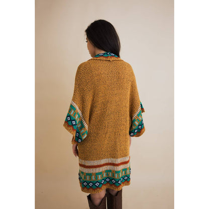 Southwestern Kachina Print Knit Cardigan
