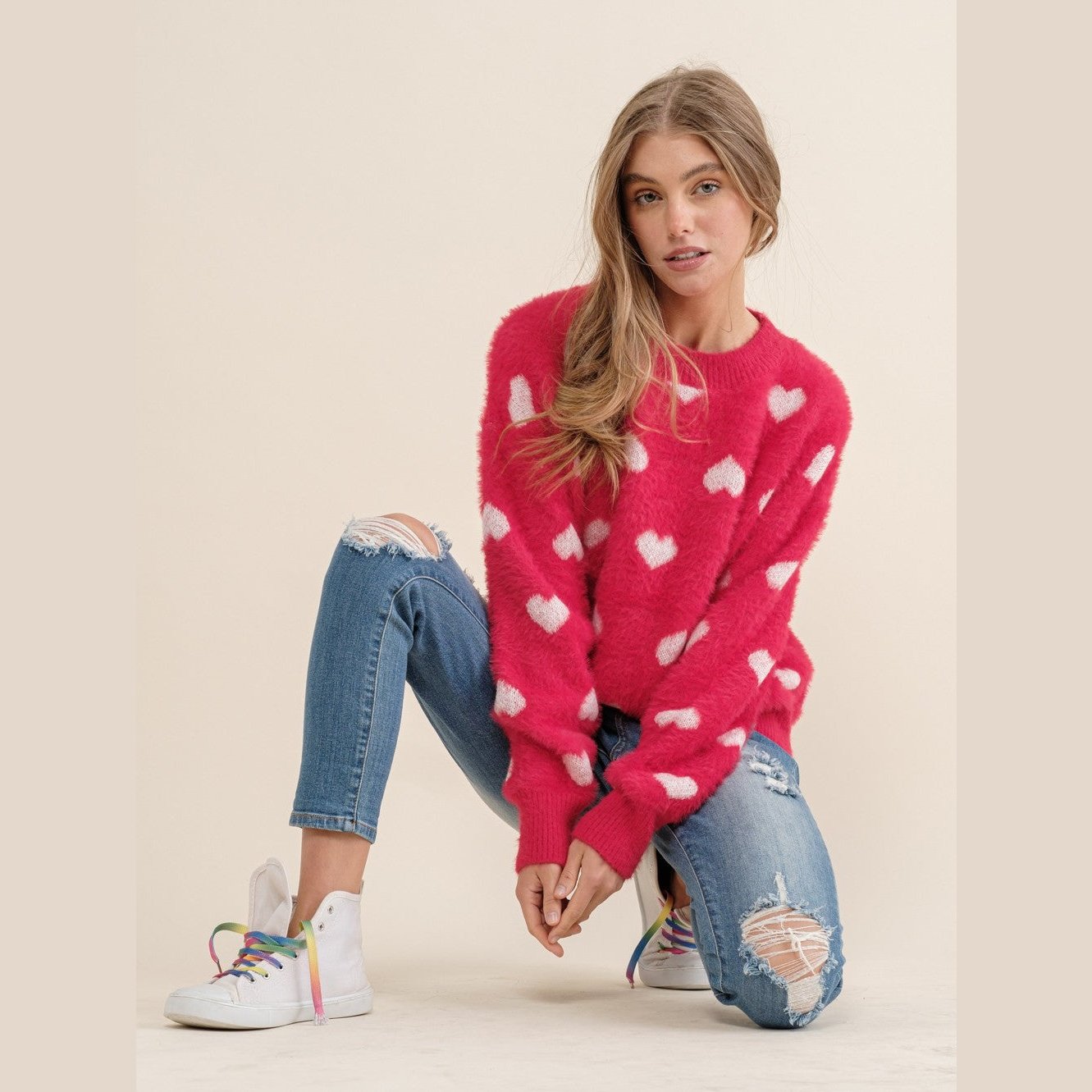 Valerie Furry Hearts Sweater