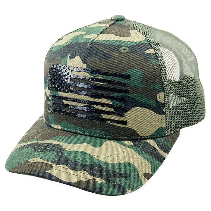 Flag Flat Uv Print Mesh Back American Flag Baseball Cap