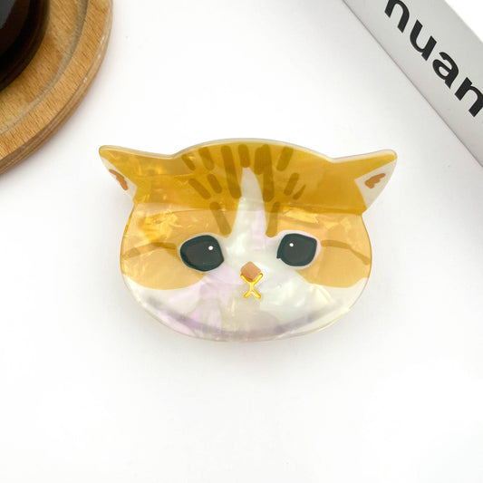 Cute Cat Head Claw Clip, Acetate Animal Hair Clip - The Feral Market
