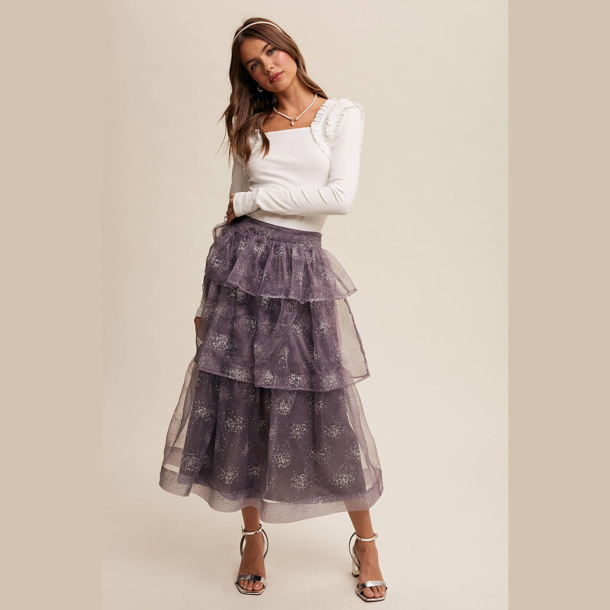 Square Neck Ruffle Accent Top - The Feral Market