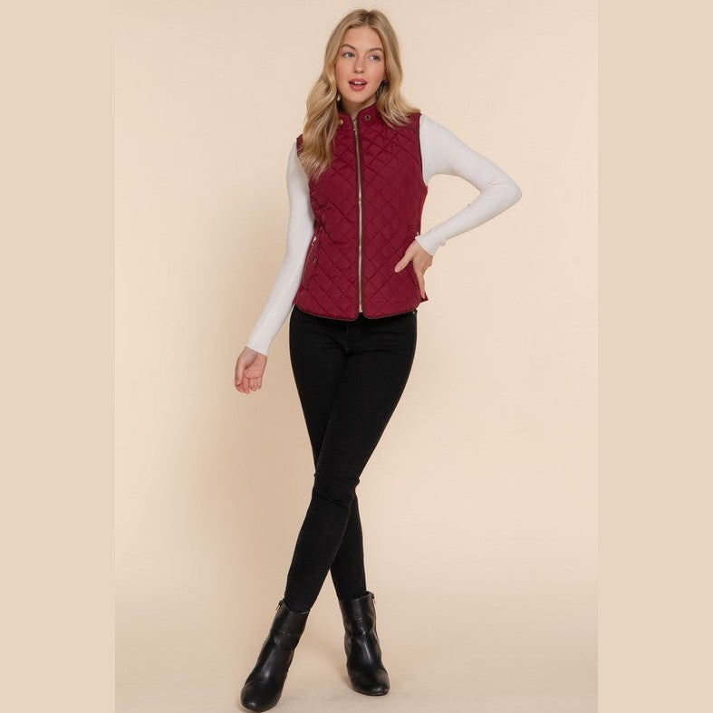 Rib Quilted Padded Vest