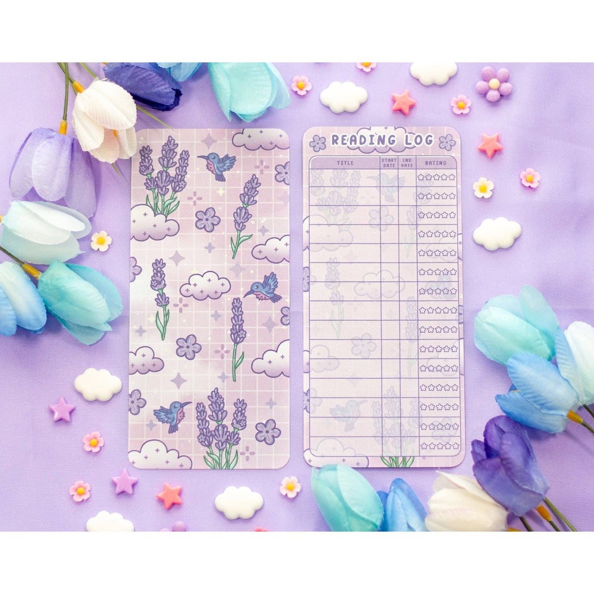 Lavender Dreams Reading Log Bookmark