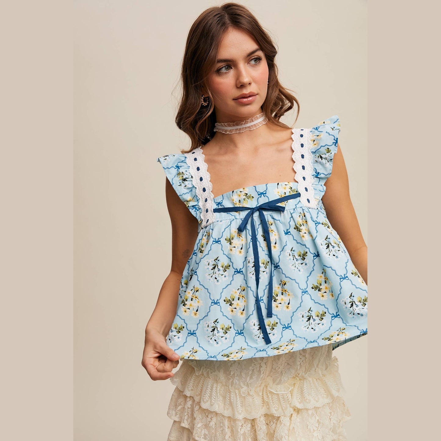 Floral Smocked Babydoll Top