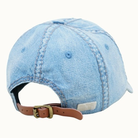 Distressed Denim Baseball Cap