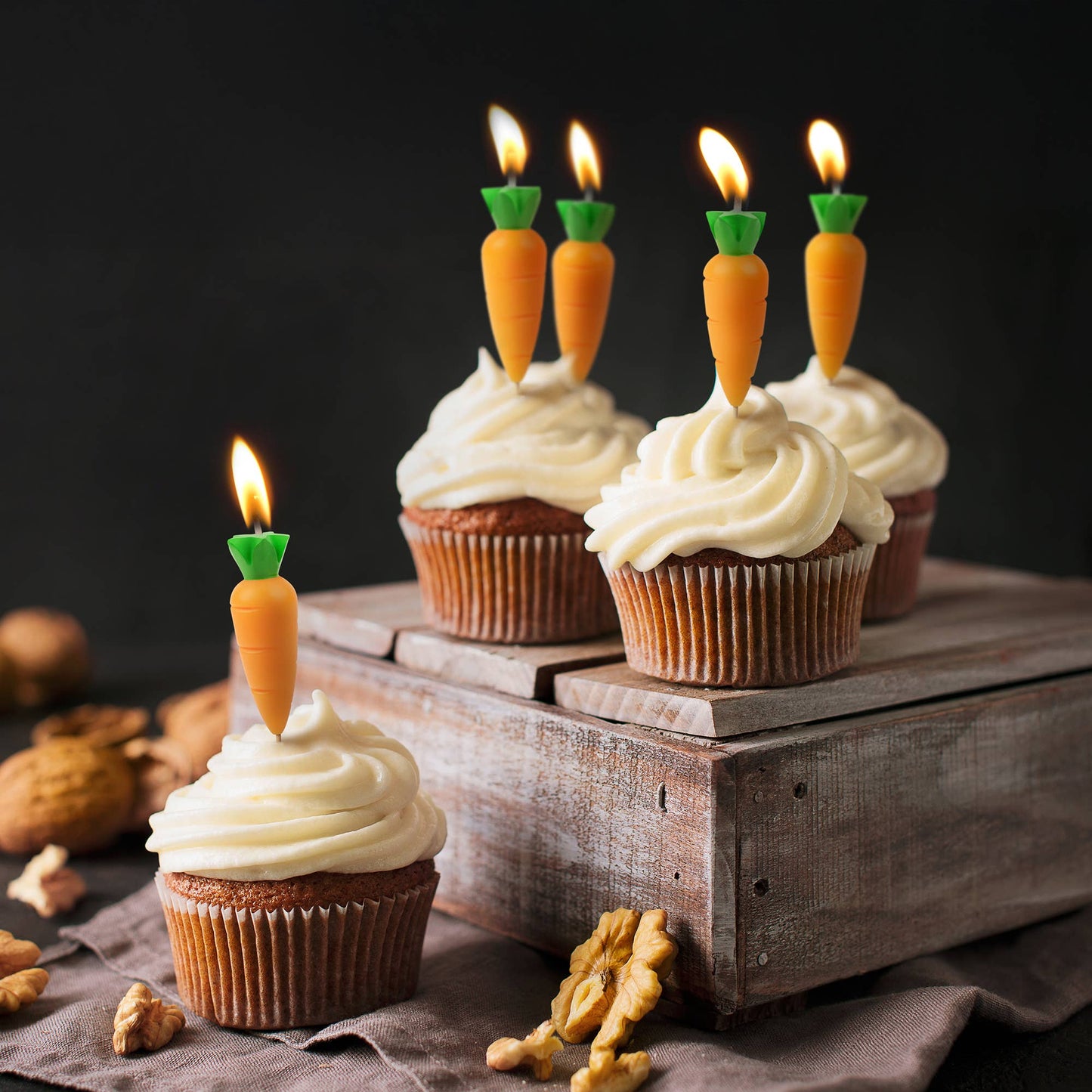 GARDEN PARTY Carrot Candles - Set of 6