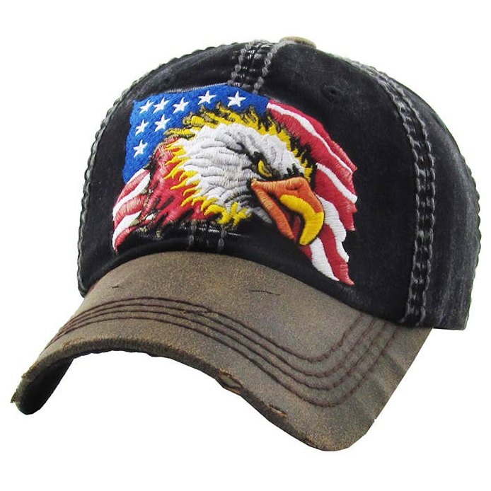 American Flag Eagle Flag Vintage Baseball Cap